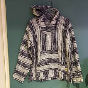 Baja Joe Black and White Striped Hoodie New With Tags size Small Unisex